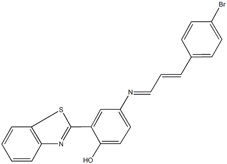 2-(1,3-benzothiazol-2-yl)-4-{[3-(4-bromophenyl)-2-propenylidene]amino}phenol Struktur