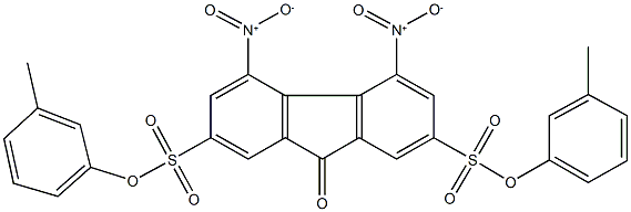 bis(3-methylphenyl) 4,5-bisnitro-9-oxo-9H-fluorene-2,7-disulfonate Struktur