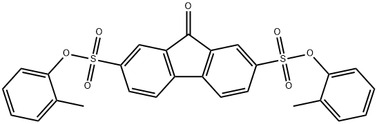 bis(2-methylphenyl) 9-oxo-9H-fluorene-2,7-disulfonate Struktur