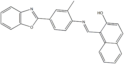 1-({[4-(1,3-benzoxazol-2-yl)-2-methylphenyl]imino}methyl)-2-naphthol Struktur