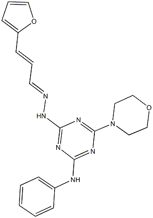 3-(2-furyl)acrylaldehyde [4-anilino-6-(4-morpholinyl)-1,3,5-triazin-2-yl]hydrazone Struktur