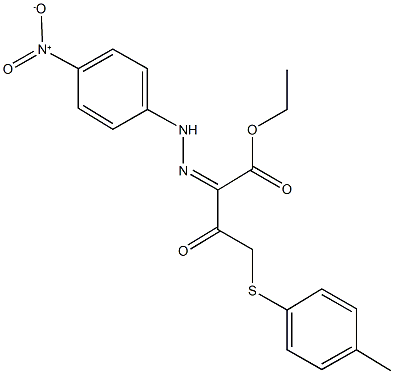 ethyl 2-({4-nitrophenyl}hydrazono)-4-[(4-methylphenyl)sulfanyl]-3-oxobutanoate Struktur