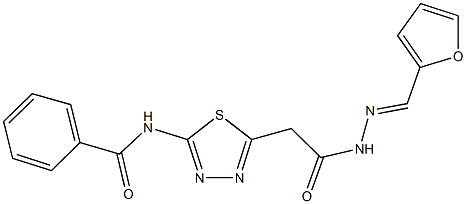 N-(5-{2-[2-(2-furylmethylene)hydrazino]-2-oxoethyl}-1,3,4-thiadiazol-2-yl)benzamide Struktur