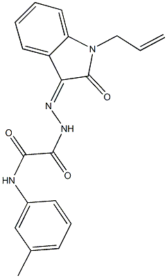 2-[2-(1-allyl-2-oxo-1,2-dihydro-3H-indol-3-ylidene)hydrazino]-N-(3-methylphenyl)-2-oxoacetamide Struktur