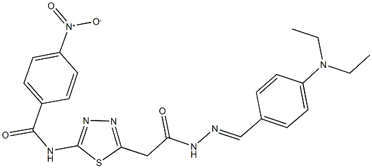 N-[5-(2-{2-[4-(diethylamino)benzylidene]hydrazino}-2-oxoethyl)-1,3,4-thiadiazol-2-yl]-4-nitrobenzamide Struktur