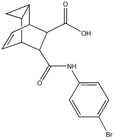 7-[(4-bromoanilino)carbonyl]tricyclo[3.2.2.0~2,4~]non-8-ene-6-carboxylic acid Struktur