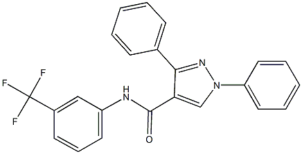 1,3-diphenyl-N-[3-(trifluoromethyl)phenyl]-1H-pyrazole-4-carboxamide Struktur