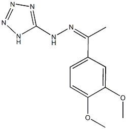 1-(3,4-dimethoxyphenyl)ethanone 1H-tetraazol-5-ylhydrazone Struktur