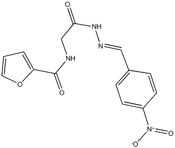 N-[2-(2-{4-nitrobenzylidene}hydrazino)-2-oxoethyl]-2-furamide Struktur