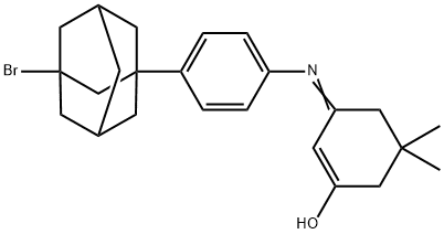 3-{[4-(3-bromo-1-adamantyl)phenyl]imino}-5,5-dimethyl-1-cyclohexen-1-ol Struktur