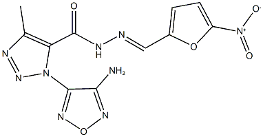 1-(4-amino-1,2,5-oxadiazol-3-yl)-N'-({5-nitro-2-furyl}methylene)-4-methyl-1H-1,2,3-triazole-5-carbohydrazide Struktur