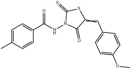 N-[5-(4-methoxybenzylidene)-4-oxo-2-thioxo-1,3-thiazolidin-3-yl]-4-methylbenzamide Struktur