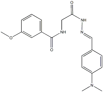 N-(2-{2-[4-(dimethylamino)benzylidene]hydrazino}-2-oxoethyl)-3-methoxybenzamide Struktur