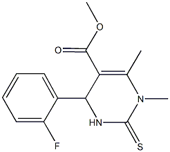 methyl 4-(2-fluorophenyl)-1,6-dimethyl-2-thioxo-1,2,3,4-tetrahydro-5-pyrimidinecarboxylate Struktur