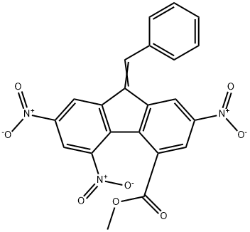 methyl 9-benzylidene-2,5,7-trisnitro-9H-fluorene-4-carboxylate Struktur