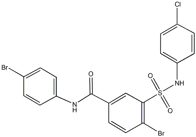 4-bromo-N-(4-bromophenyl)-3-[(4-chloroanilino)sulfonyl]benzamide Struktur