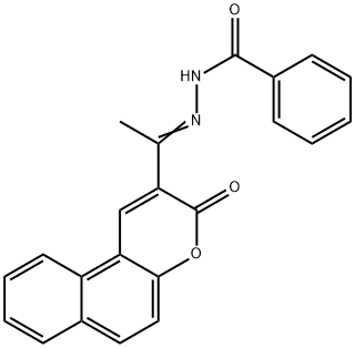 N'-[1-(3-oxo-3H-benzo[f]chromen-2-yl)ethylidene]benzohydrazide Struktur