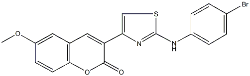 3-[2-(4-bromoanilino)-1,3-thiazol-4-yl]-6-methoxy-2H-chromen-2-one Struktur