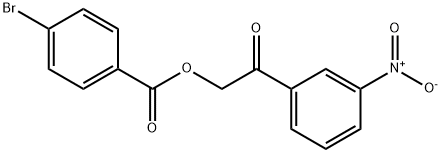 2-{3-nitrophenyl}-2-oxoethyl 4-bromobenzoate Struktur