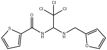 N-{2,2,2-trichloro-1-[(2-furylmethyl)amino]ethyl}-2-thiophenecarboxamide Struktur