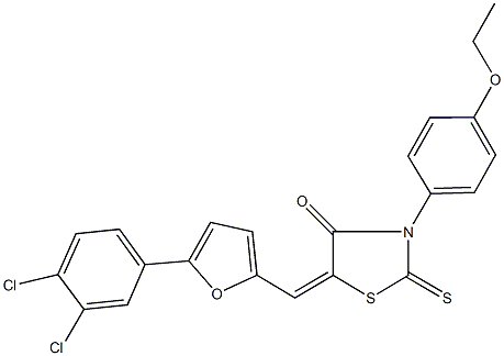 5-{[5-(3,4-dichlorophenyl)-2-furyl]methylene}-3-(4-ethoxyphenyl)-2-thioxo-1,3-thiazolidin-4-one Struktur