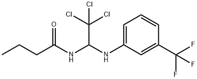 N-{2,2,2-trichloro-1-[3-(trifluoromethyl)anilino]ethyl}butanamide Struktur