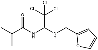 2-methyl-N-{2,2,2-trichloro-1-[(2-furylmethyl)amino]ethyl}propanamide Struktur