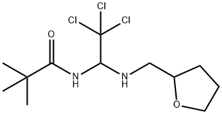 2,2-dimethyl-N-{2,2,2-trichloro-1-[(tetrahydrofuran-2-ylmethyl)amino]ethyl}propanamide Struktur