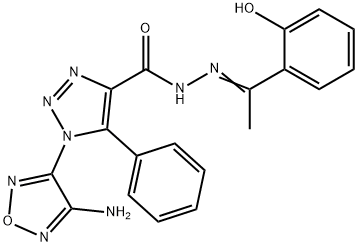 1-(4-amino-1,2,5-oxadiazol-3-yl)-N'-[1-(2-hydroxyphenyl)ethylidene]-5-phenyl-1H-1,2,3-triazole-4-carbohydrazide Struktur