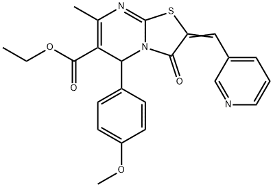 ethyl 5-(4-methoxyphenyl)-7-methyl-3-oxo-2-(3-pyridinylmethylene)-2,3-dihydro-5H-[1,3]thiazolo[3,2-a]pyrimidine-6-carboxylate Struktur