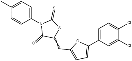 5-{[5-(3,4-dichlorophenyl)-2-furyl]methylene}-3-(4-methylphenyl)-2-thioxo-1,3-thiazolidin-4-one Struktur