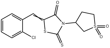 5-(2-chlorobenzylidene)-3-(1,1-dioxidotetrahydro-3-thienyl)-2-thioxo-1,3-thiazolidin-4-one Struktur