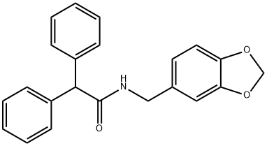 N-(1,3-benzodioxol-5-ylmethyl)-2,2-diphenylacetamide Struktur