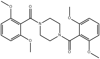 1,4-bis(2,6-dimethoxybenzoyl)piperazine Struktur