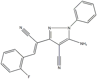 5-amino-3-[1-cyano-2-(2-fluorophenyl)vinyl]-1-phenyl-1H-pyrazole-4-carbonitrile Struktur