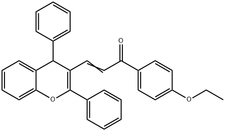 3-(2,4-diphenyl-4H-chromen-3-yl)-1-(4-ethoxyphenyl)-2-propen-1-one Struktur