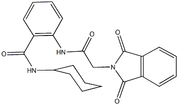 N-cyclohexyl-2-{[(1,3-dioxo-1,3-dihydro-2H-isoindol-2-yl)acetyl]amino}benzamide Struktur