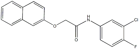 N-(3-chloro-4-fluorophenyl)-2-(2-naphthyloxy)acetamide Struktur