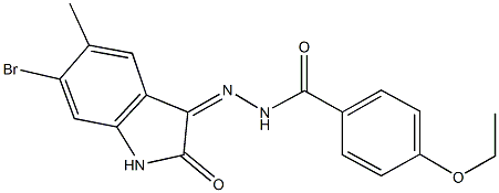 N'-(6-bromo-5-methyl-2-oxo-1,2-dihydro-3H-indol-3-ylidene)-4-ethoxybenzohydrazide Struktur