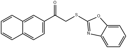 2-(1,3-benzoxazol-2-ylsulfanyl)-1-(2-naphthyl)ethanone Struktur