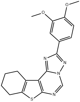 2-(3,4-dimethoxyphenyl)-8,9,10,11-tetrahydro[1]benzothieno[3,2-e][1,2,4]triazolo[1,5-c]pyrimidine Struktur