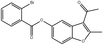 3-acetyl-2-methyl-1-benzofuran-5-yl 2-bromobenzoate Struktur