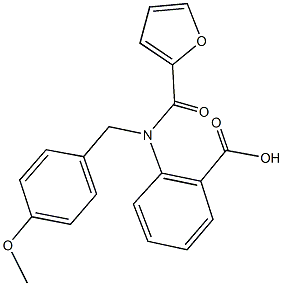 2-[2-furoyl(4-methoxybenzyl)amino]benzoic acid Struktur