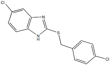 5-chloro-2-[(4-chlorobenzyl)sulfanyl]-1H-benzimidazole Struktur