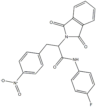 2-(1,3-dioxo-1,3-dihydro-2H-isoindol-2-yl)-N-(4-fluorophenyl)-3-{4-nitrophenyl}propanamide Struktur