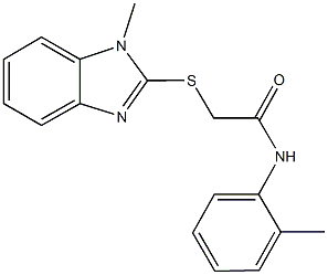 2-[(1-methyl-1H-benzimidazol-2-yl)sulfanyl]-N-(2-methylphenyl)acetamide Struktur