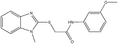 N-(3-methoxyphenyl)-2-[(1-methyl-1H-benzimidazol-2-yl)sulfanyl]acetamide Struktur