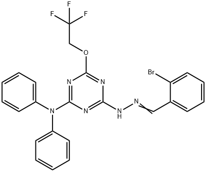 2-bromobenzaldehyde [4-(diphenylamino)-6-(2,2,2-trifluoroethoxy)-1,3,5-triazin-2-yl]hydrazone Struktur