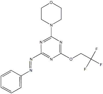 4-(4-morpholinyl)-6-(phenyldiazenyl)-1,3,5-triazin-2-yl 2,2,2-trifluoroethyl ether Struktur