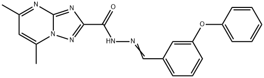 5,7-dimethyl-N'-(3-phenoxybenzylidene)[1,2,4]triazolo[1,5-a]pyrimidine-2-carbohydrazide Struktur